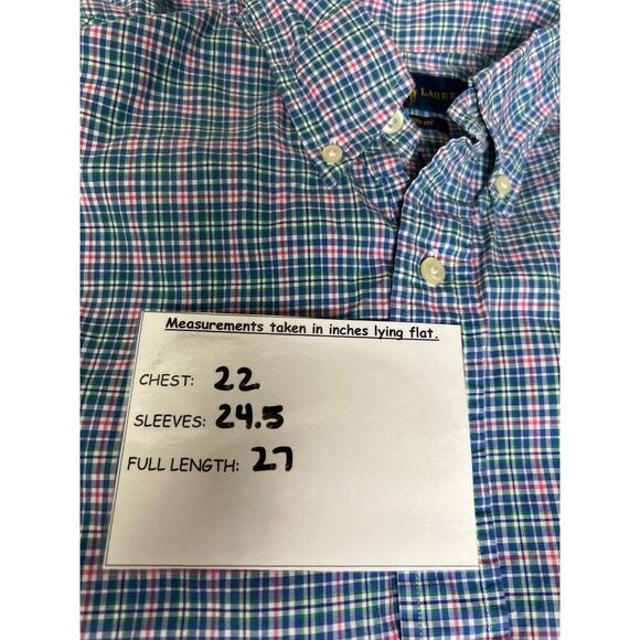 Ralph Lauren Men's 100% Cotton Custom Fit Medium Button Front Shirt - Picture 8 of 11